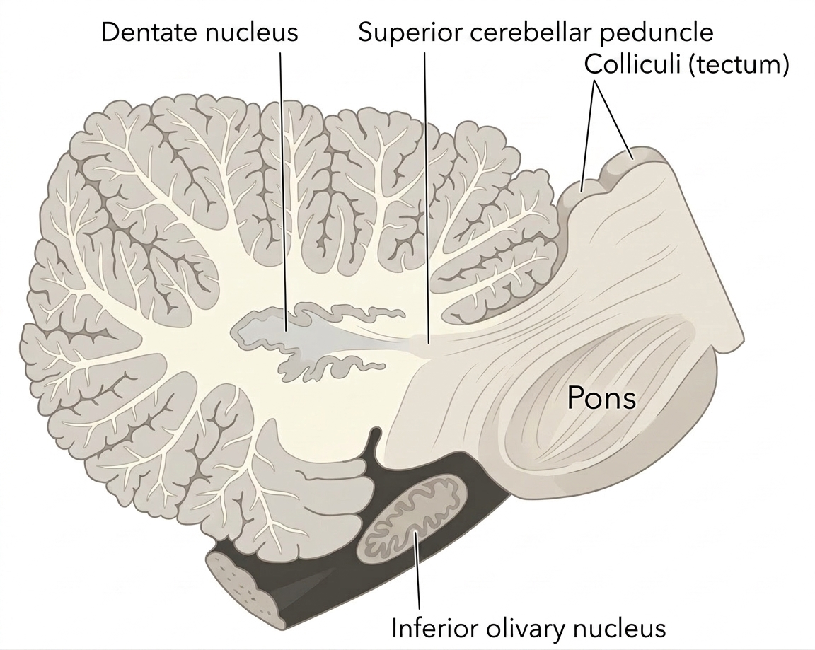 Sagittal section of the cerebellum
