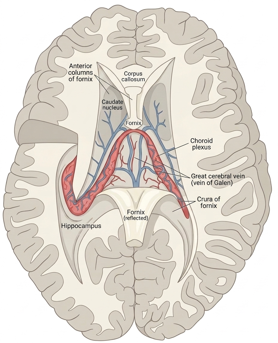 Choroid plexus of the third and lateral ventricles