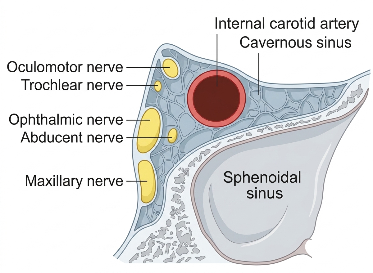 Coronal section through the cavernous sinus